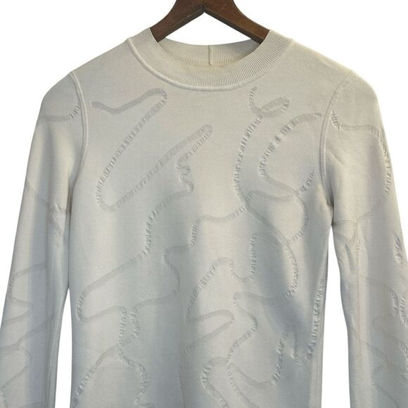HELMUT LANG Cream Jacquard Long Sleeve Top - Picture 3 of 10